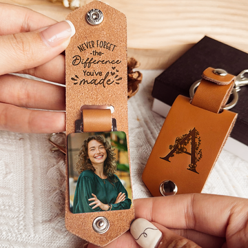 Discover Thank You Gifts Employee Appreciation For Coworkers, Boss - Personalized Leather Photo Keychain