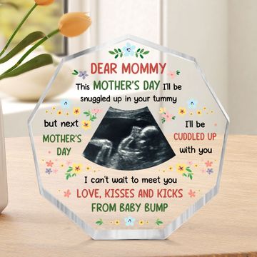 Discover This Mother's Day I'll Be Snuggled Up In Tummy - Personalized Acrylic Photo Plaque