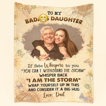 Discover To My Badass Daughter From Dad - Personalized Photo Blanket - Gift For Mom