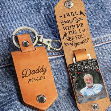 Discover Until I See You Again - Personalized Leather Photo Keychain