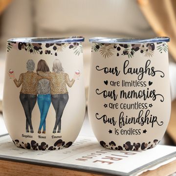 Discover We'll Be Friends Until We're Old And Senile - Personalized Wine Tumbler