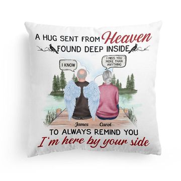 Discover A Hug From Heaven - Personalized Pillow (Insert Included) - Memorial Gift For Family Members