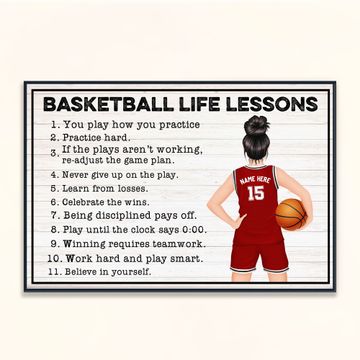 Discover Basketball Life Lessons For Girl - Personalized Poster - Gift For Basketball Lovers