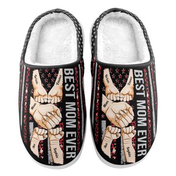 Discover Best Mom Ever Leopard Version - Personalized Slippers