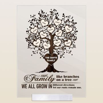 Discover Family Like Branches On A Tree - Personalized Acrylic Plaque - Gift For Sisters