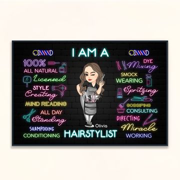 Discover I Am A Hairstylist - Personalized Poster - Birthday, Funny, Decoration Gift For Hairstylist, Hairdresser, Salon Owner