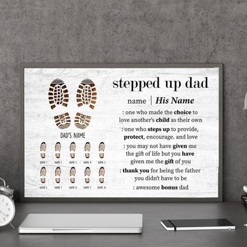 Discover Stepped Up Dad - Personalized Poster - Gift For Dad