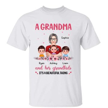 Discover Pretty Grandma And Her Grandkids It‘s A Beautiful Thing Personalized Shirt