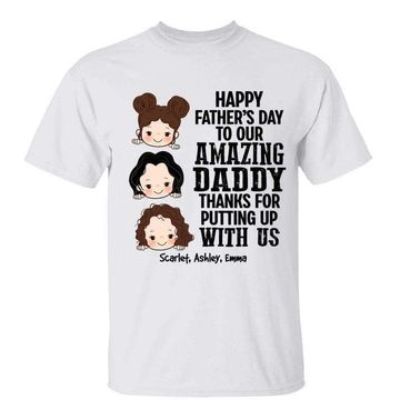 Discover Daddy Thanks For Putting Up With Us Family Personalized Shirt