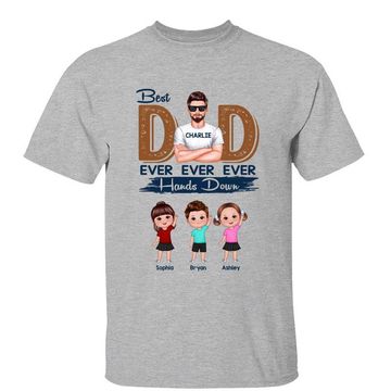 Discover Best Dad Ever Hands Down Doll Kids Personalized Shirt