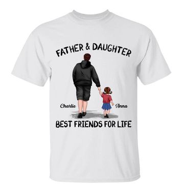 Discover Dad Father And Daughter Son Walking Best Friends For Life Personalized Shirt