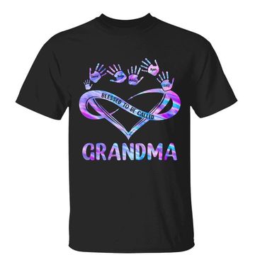 Discover Blessed Grandma Mom Hand Print Infinity Colorful Heart Personalized Shirt