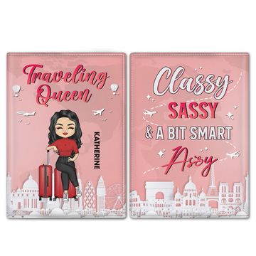 Discover Traveling Queen Classy Sassy Custom Gift For Travel Lovers Personalized Passport Cover