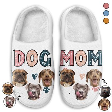 Discover Custom Photo Dog Cat Parents Gift For Pet Lovers Personalized Fluffy Slippers