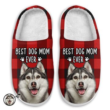 Discover Custom Image Best Dog Mom Ever Gift For Pet Lovers Personalized Fluffy Slippers