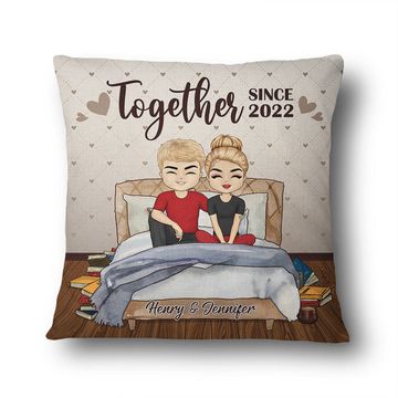 Discover Chibi Couple Together Since Custom Gift For Couple Personalized Pillow
