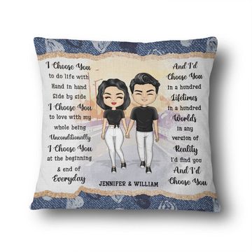 Discover Chibi Couple I Choose You Custom Couple Gift Personalized Pillow