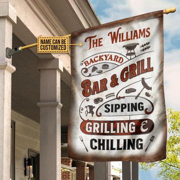 Discover Grilling Bar And Grill Custom Personalized Flag