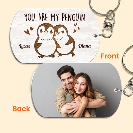 You Are My Penguin - Personalized Photo Keychain