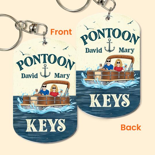 Pontoon Keys For Husband And Wife - Personalized Keychain