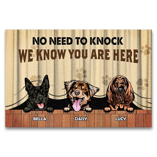Dog Lovers No Need To Knock Pet Lover Personalized Custom Doormat