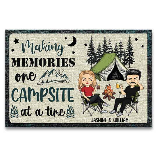 Making Memories One Campsite Custom Gift For Camping Lovers Personalized Doormat