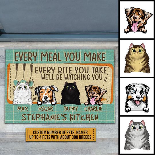 Pet Lovers We'll Be Watching You Custom Dog Cat Funny Home Decor Personalized Doormat